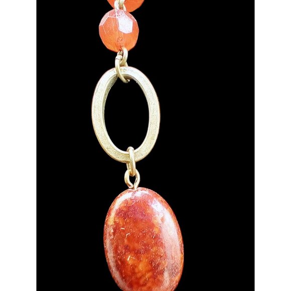 Necklace 25 Inch Long Jewelry Red Bead Adjust Lobster Clasp Statement Vintage - Picture 5 of 13